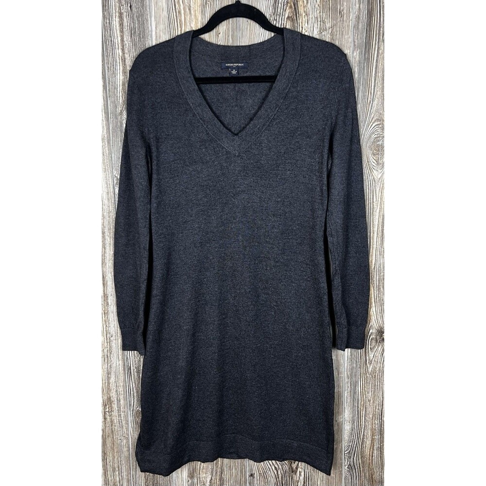 Banana Republic Midi Sweater Dress MED Cotton/Rabbit Hair Minimalist Career Chic